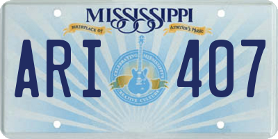 MS license plate ARI407