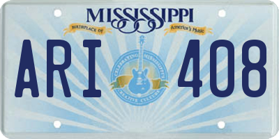 MS license plate ARI408