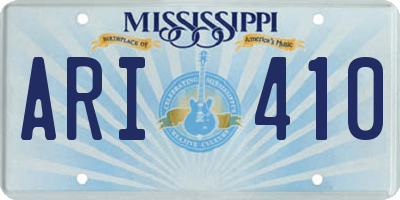 MS license plate ARI410