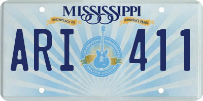 MS license plate ARI411