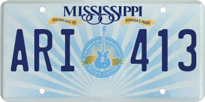 MS license plate ARI413