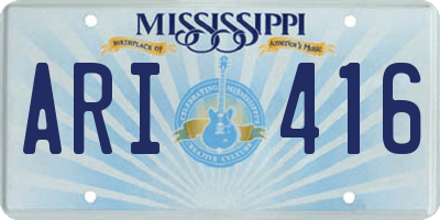 MS license plate ARI416