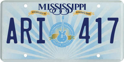 MS license plate ARI417