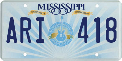 MS license plate ARI418
