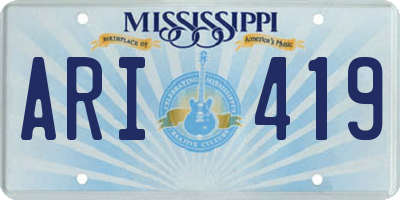 MS license plate ARI419