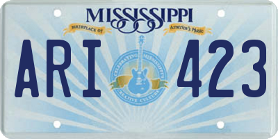 MS license plate ARI423