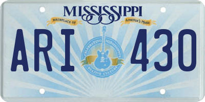 MS license plate ARI430
