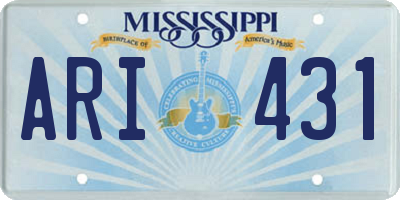 MS license plate ARI431