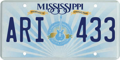 MS license plate ARI433