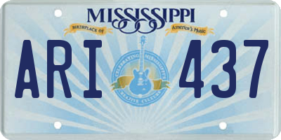 MS license plate ARI437