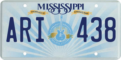 MS license plate ARI438