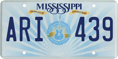 MS license plate ARI439