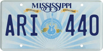 MS license plate ARI440