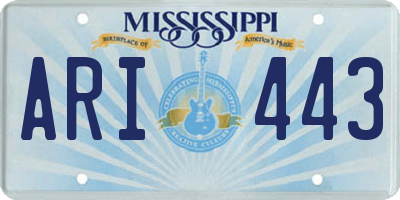 MS license plate ARI443