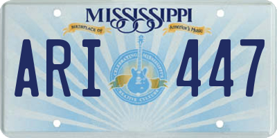 MS license plate ARI447