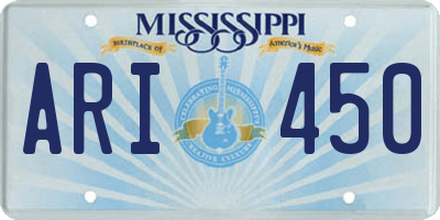 MS license plate ARI450