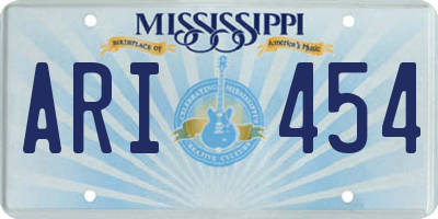 MS license plate ARI454