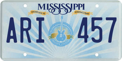 MS license plate ARI457