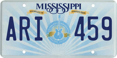 MS license plate ARI459
