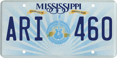 MS license plate ARI460