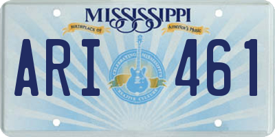 MS license plate ARI461
