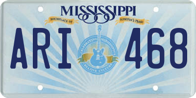 MS license plate ARI468
