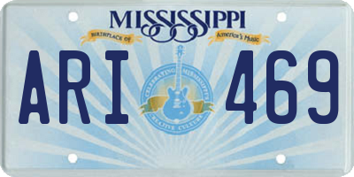 MS license plate ARI469