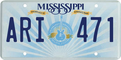 MS license plate ARI471