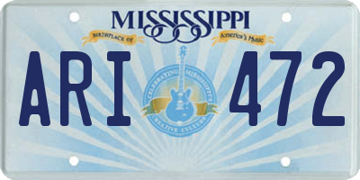 MS license plate ARI472