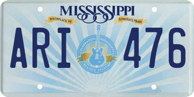 MS license plate ARI476