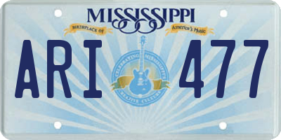 MS license plate ARI477