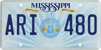 MS license plate ARI480
