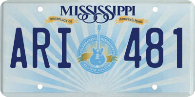 MS license plate ARI481