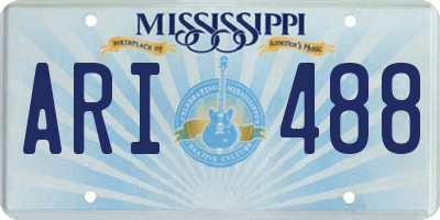 MS license plate ARI488