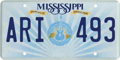 MS license plate ARI493