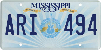 MS license plate ARI494