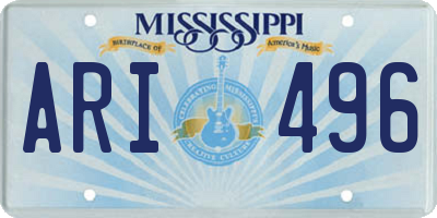 MS license plate ARI496