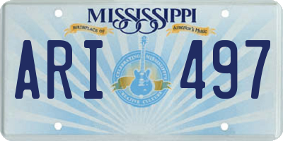 MS license plate ARI497