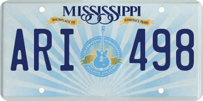 MS license plate ARI498