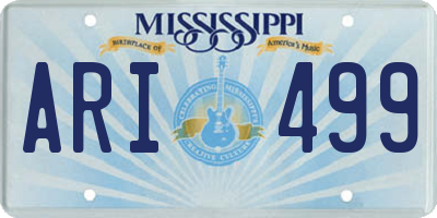 MS license plate ARI499