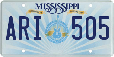 MS license plate ARI505