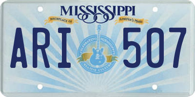 MS license plate ARI507