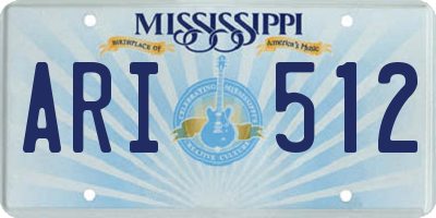 MS license plate ARI512