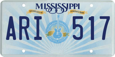 MS license plate ARI517