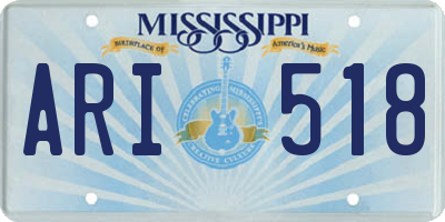 MS license plate ARI518