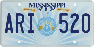 MS license plate ARI520