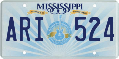 MS license plate ARI524