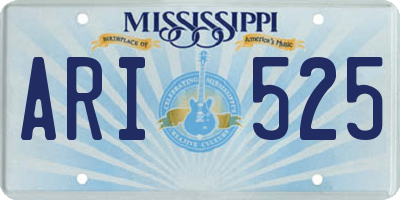 MS license plate ARI525
