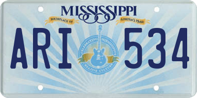 MS license plate ARI534