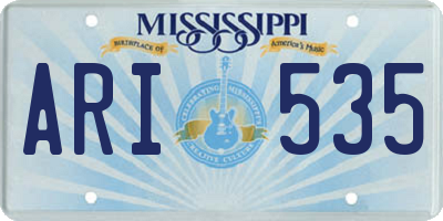 MS license plate ARI535